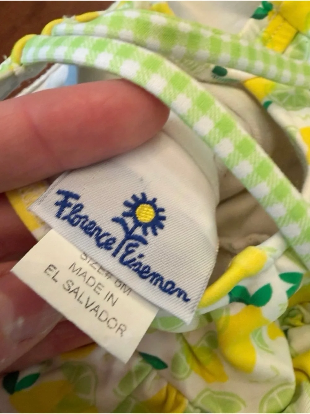 Florence Eiseman Girls Lemon Print Ruffled One-Piece Swimsuit - Yellow & Green